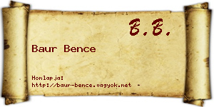 Baur Bence névjegykártya